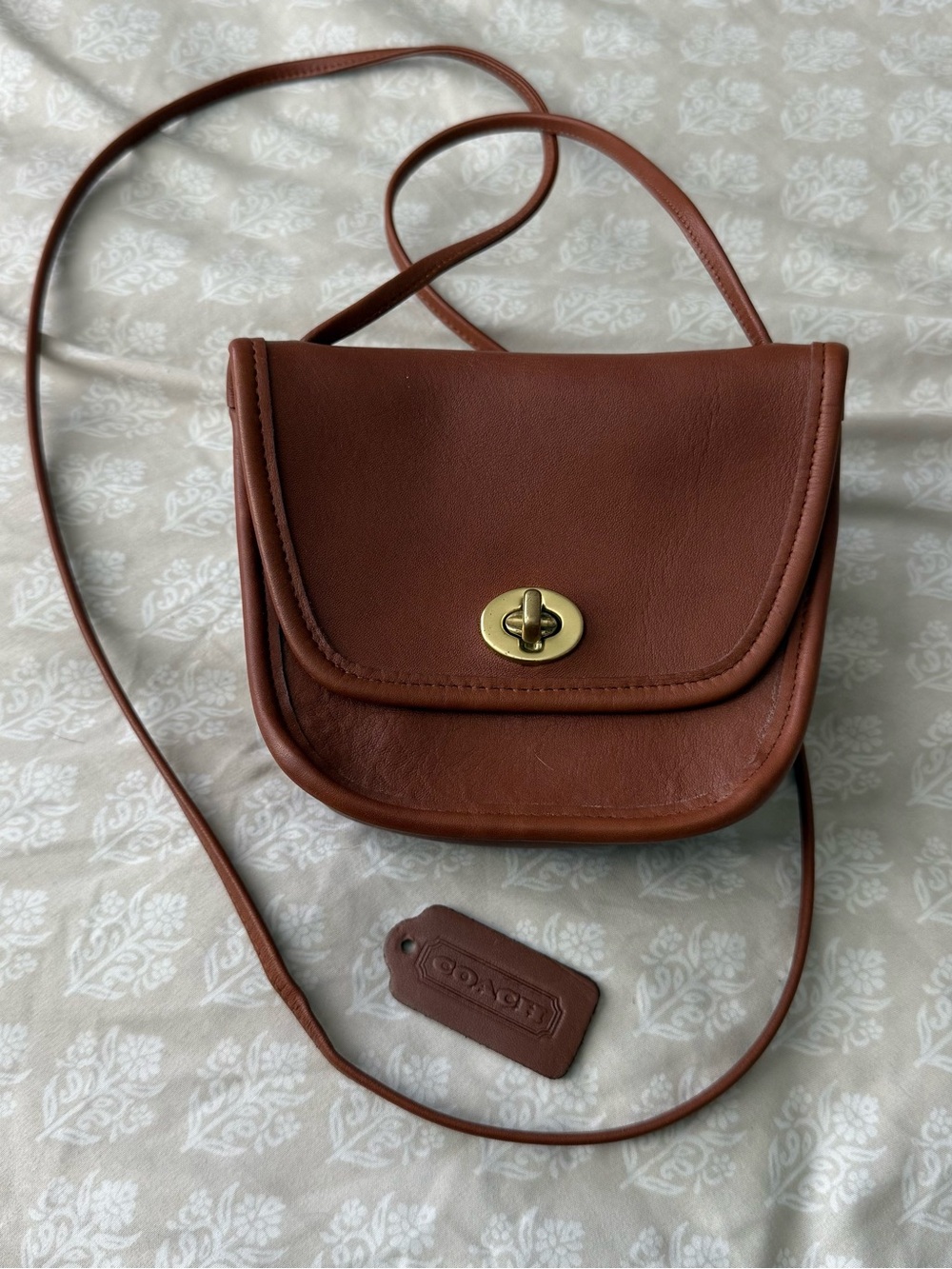 Vintage Coach Everett Bag Mini Crossbody 9934 British Tan Leather Archival